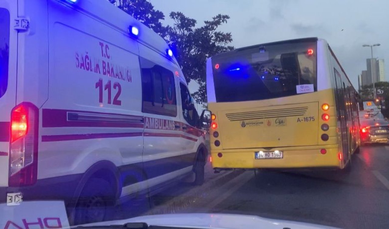 Trafikte ilerleyemeyen ambulans kaldırımdan gitti