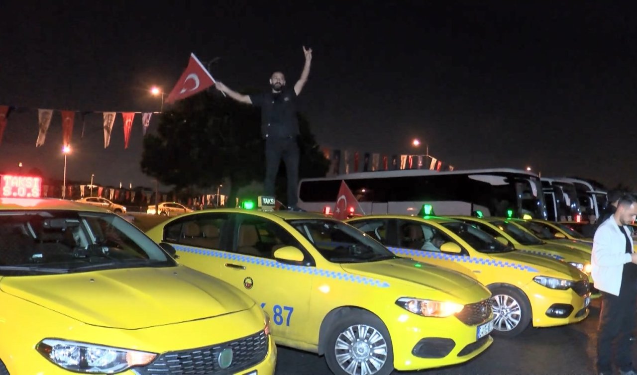 Taksiciler Ankara’da düzenlenen terör saldırısını kınamak için konvoy yaptı