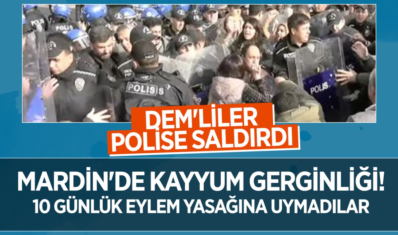  Mardin’de kayyum gerginliği: DEM’liler polise saldırdı