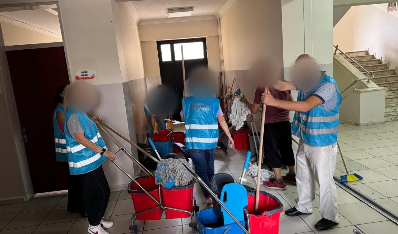  Hükümlülerden ara tatilde 12 okulda temizlik