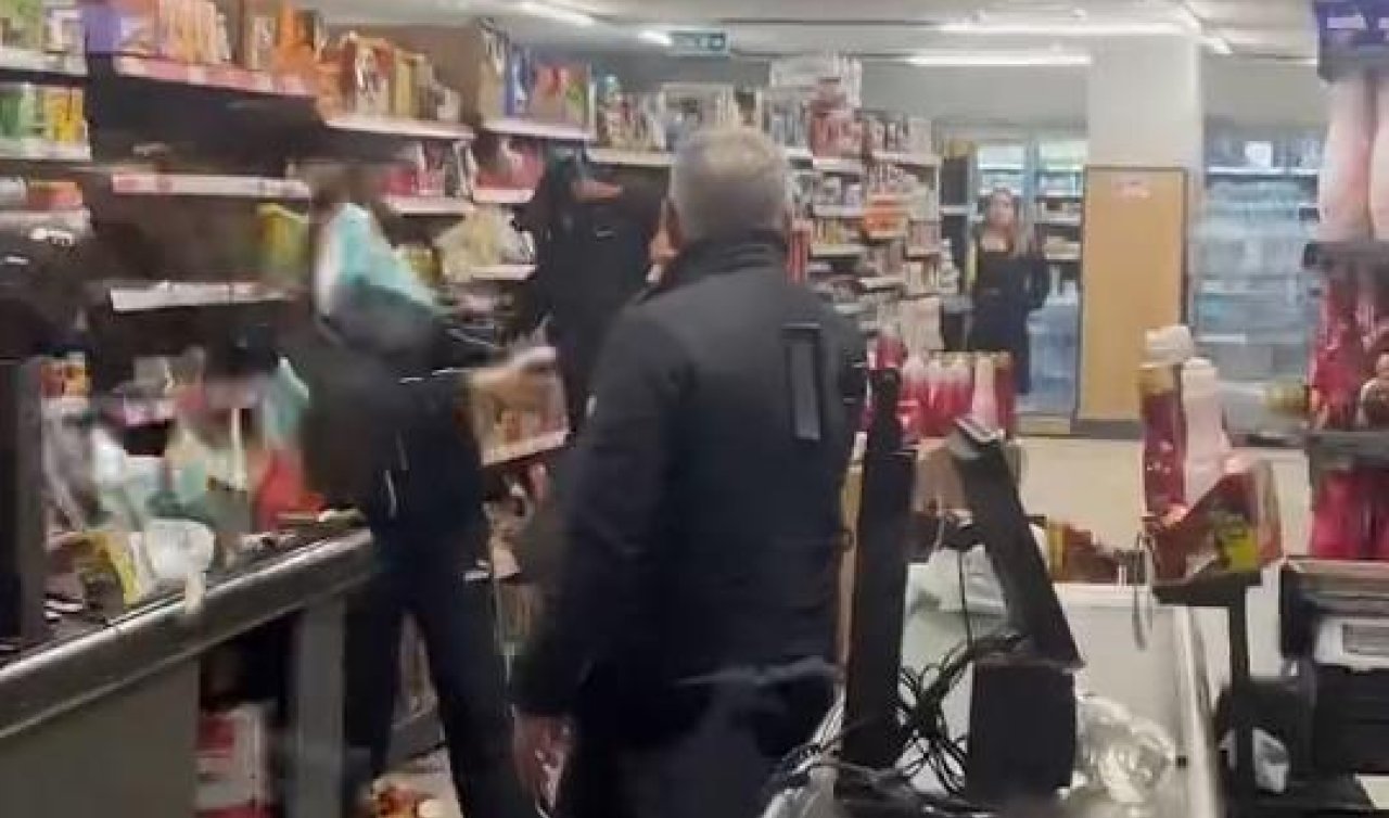  Hırsızlık yaparken yakalanan şüphelileri çalışanlar markete kilitledi