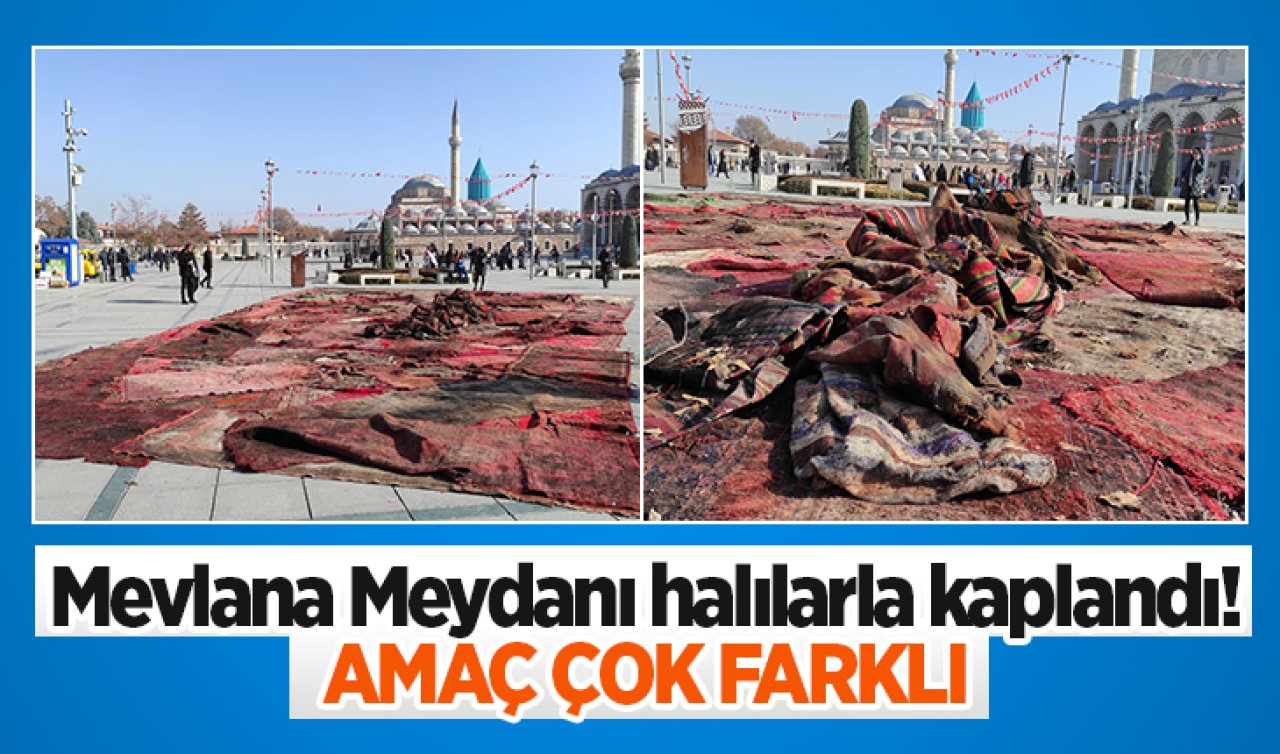 Konya Mevlana Meydanı halılarla kaplandı! Amaç çok farklı