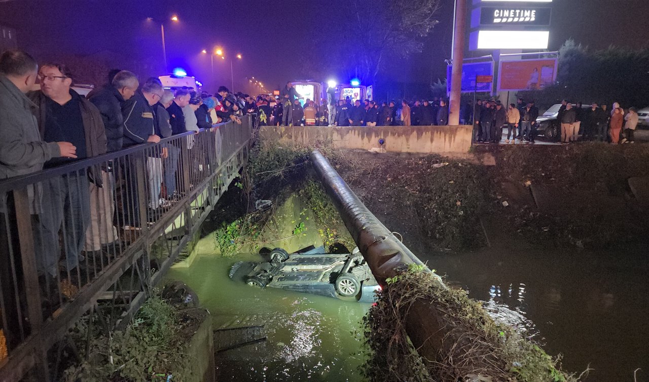 Dereye uçan otomobildeki 3 kişi yaralandı