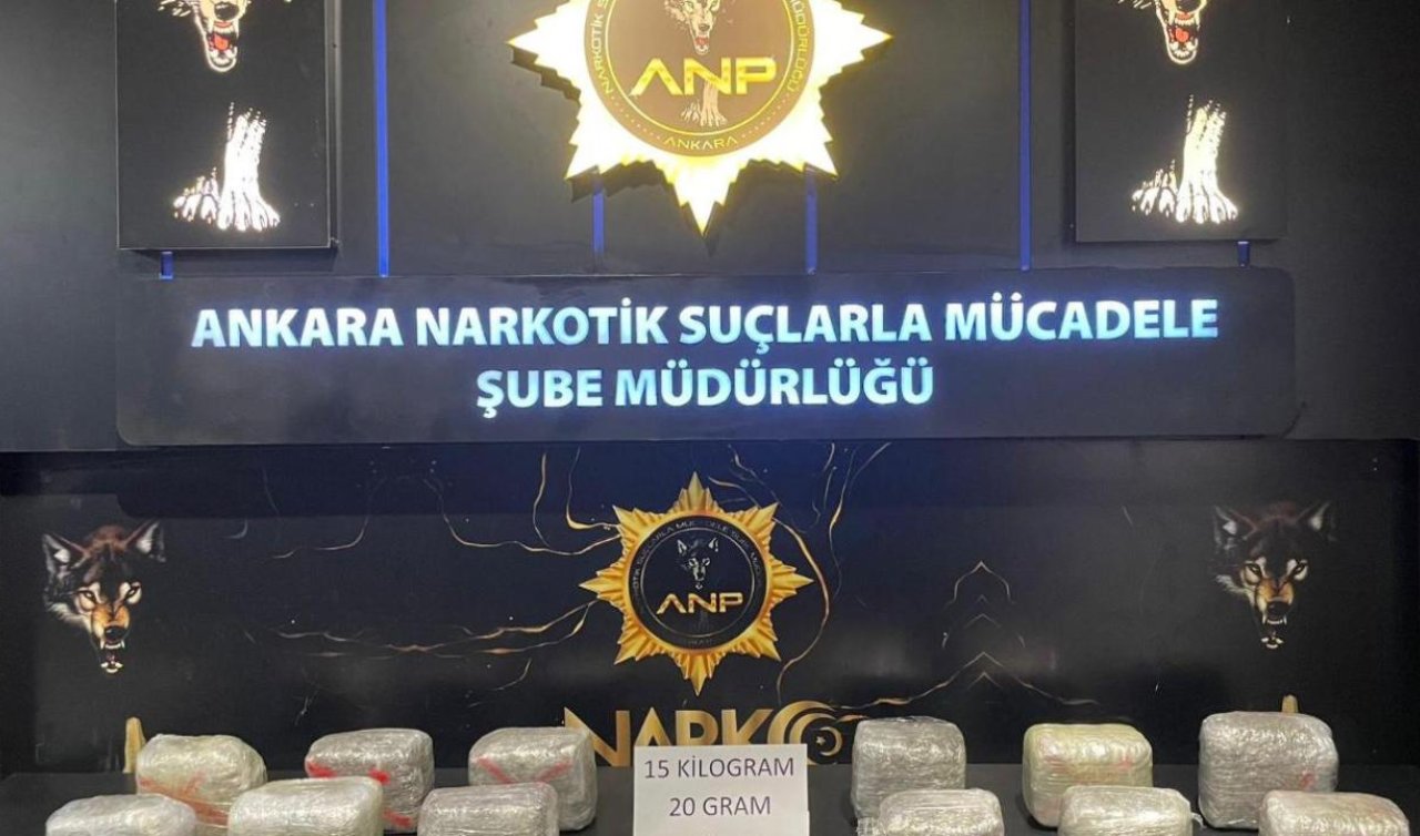 Kamyonet kasasındaki buzdolabında 15 kilo uyuşturucu ele geçirildi