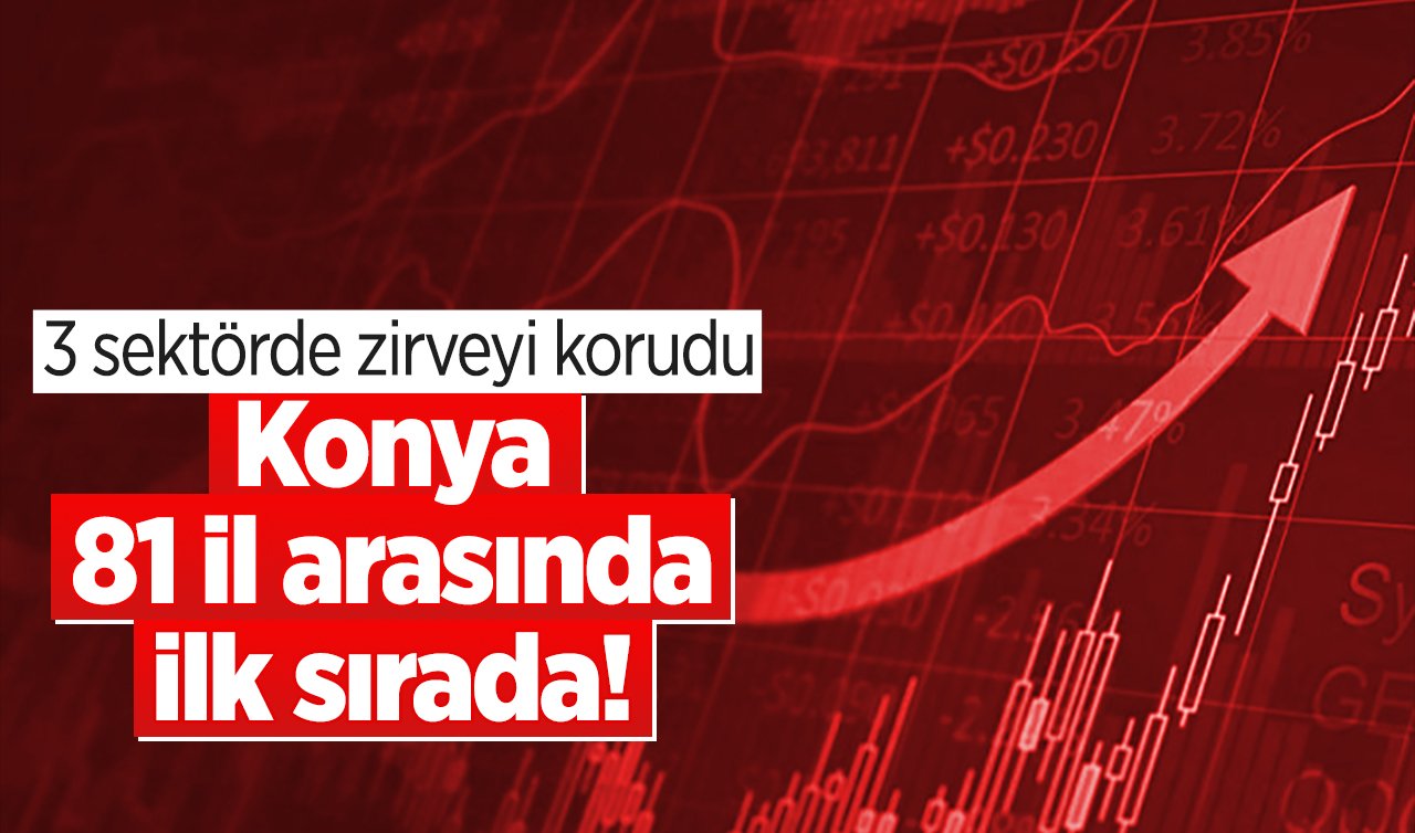 Konya 81 il arasında ilk sırada! 3 sektörde zirveyi korudu