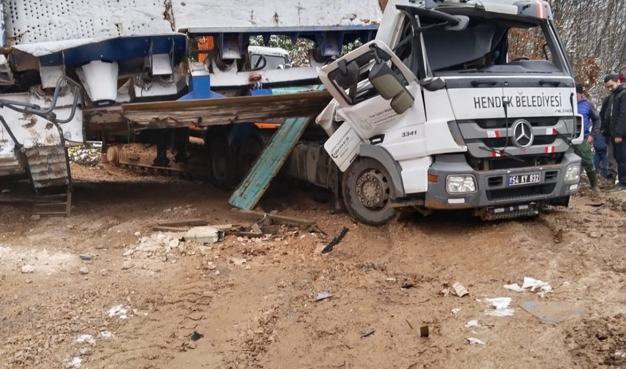 TIR’ın dorsesindeki taş kırma makinesi devrildi; kabinde sıkışan belediye işçisi öldü
