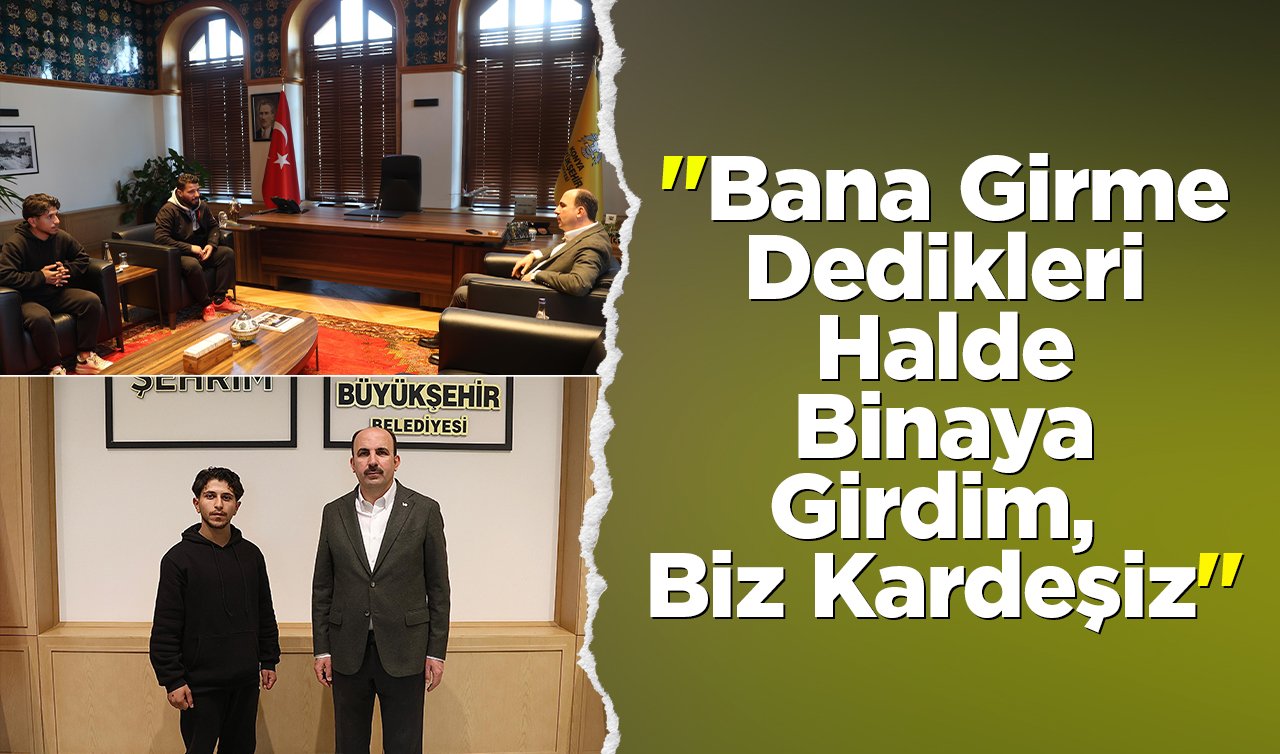  Başkan Altay çöken apartmanda insanları son anda kurtaran gençle buluştu