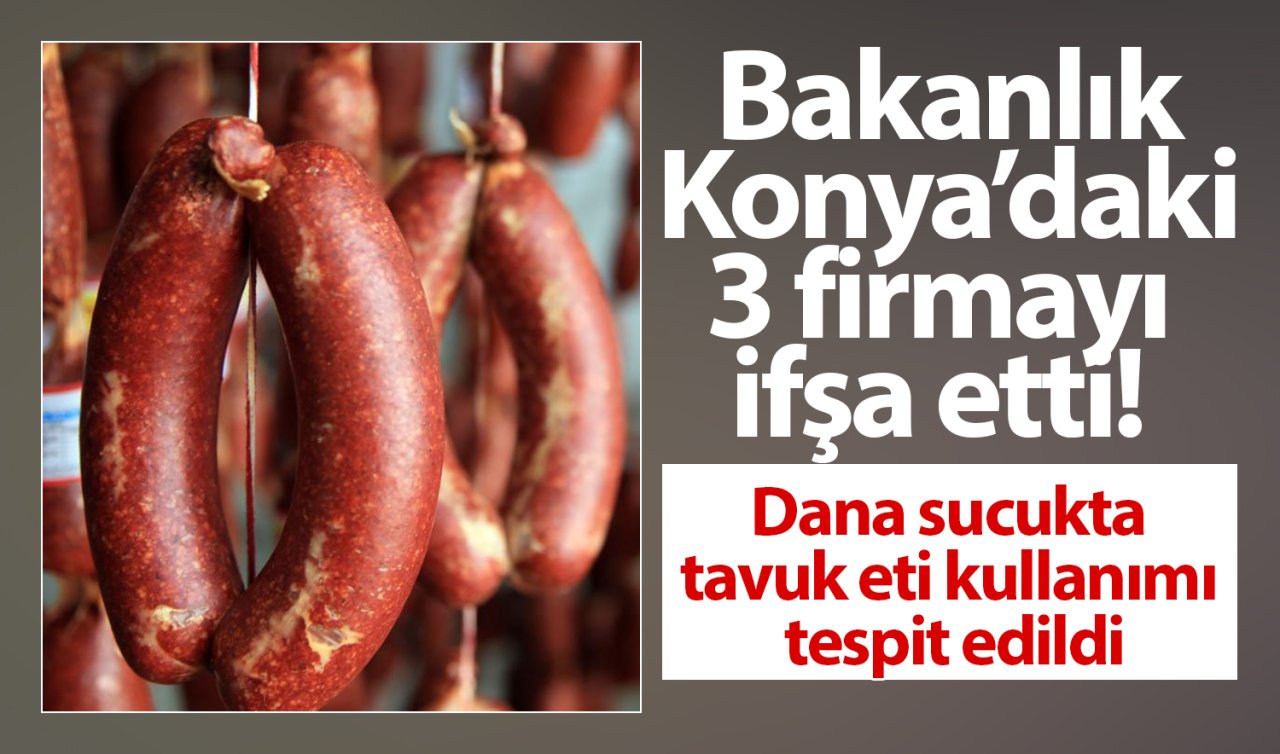 Bakanlık Konya’daki 3 firmayı ifşa etti! Dana sucukta tavuk eti kullanımı tespit edildi