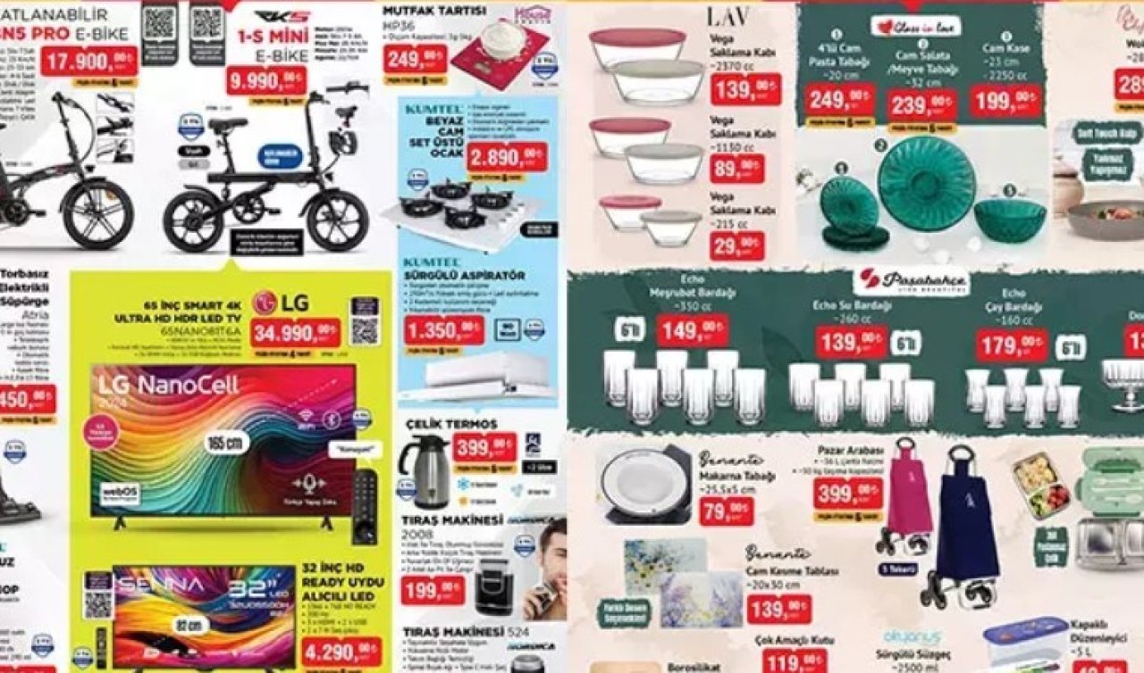 14 MART CUMA BİM İNDİRİMLERİ | 14 Mart Cuma BİM aktüel kataloğunda bu hafta hangi ürünler satışta olacak? Katlanabilir Elektrikli Bisiklet, 65 İnç LG TV, Şarjlı Sprey Mop, Mutfak Tartısı...