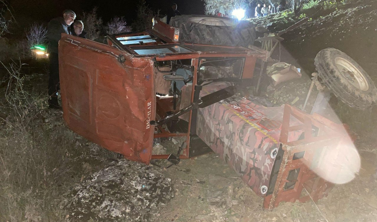 Traktör 30 metreden yuvarlandı, sürücü öldü