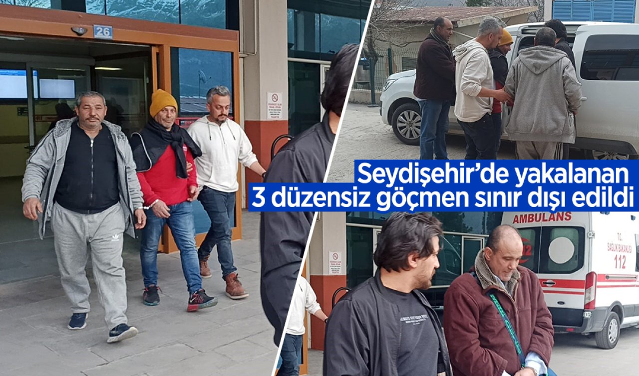 Seydişehir’de yakalanan 3 düzensiz göçmen sınır dışı edildi