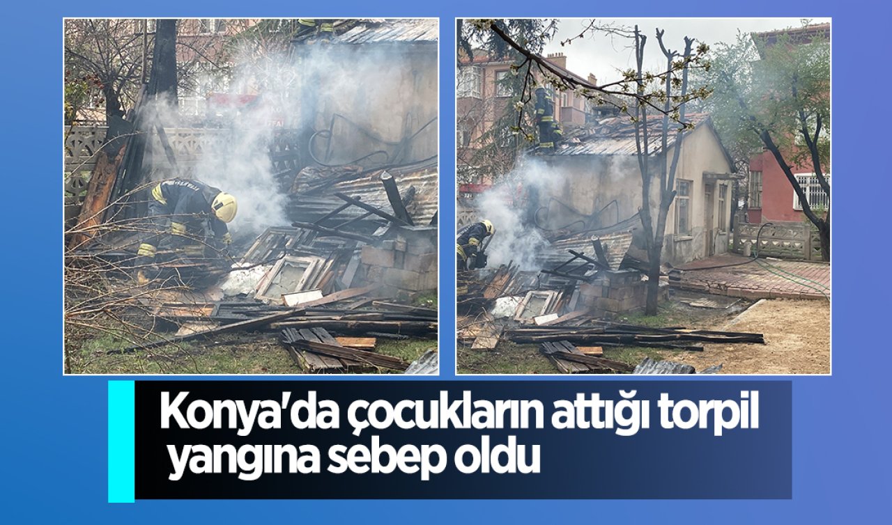  Konya’da çocukların attığı torpil yangına sebep oldu