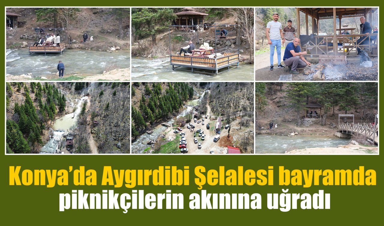 Konya’da Aygırdibi Şelalesi bayramda piknikçilerin akınına uğradı