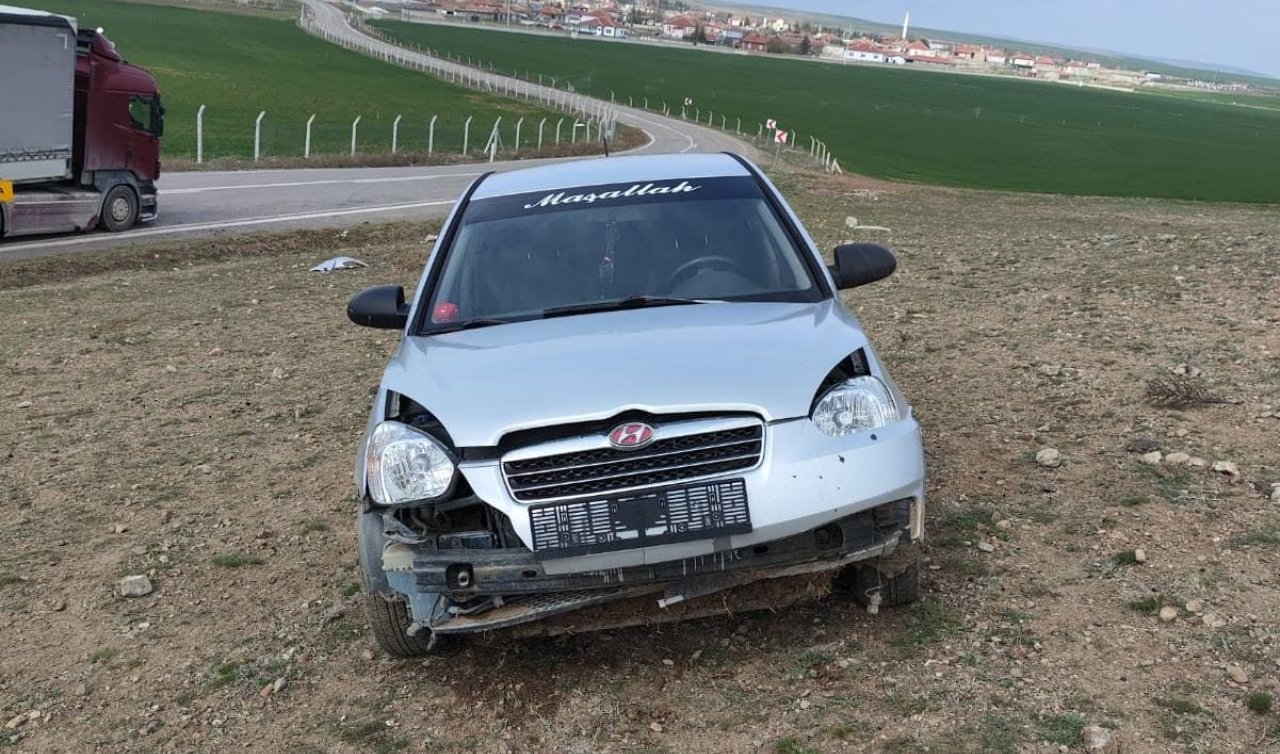 Kulu’da otomobil boş araziye girdi: 1 yaralı