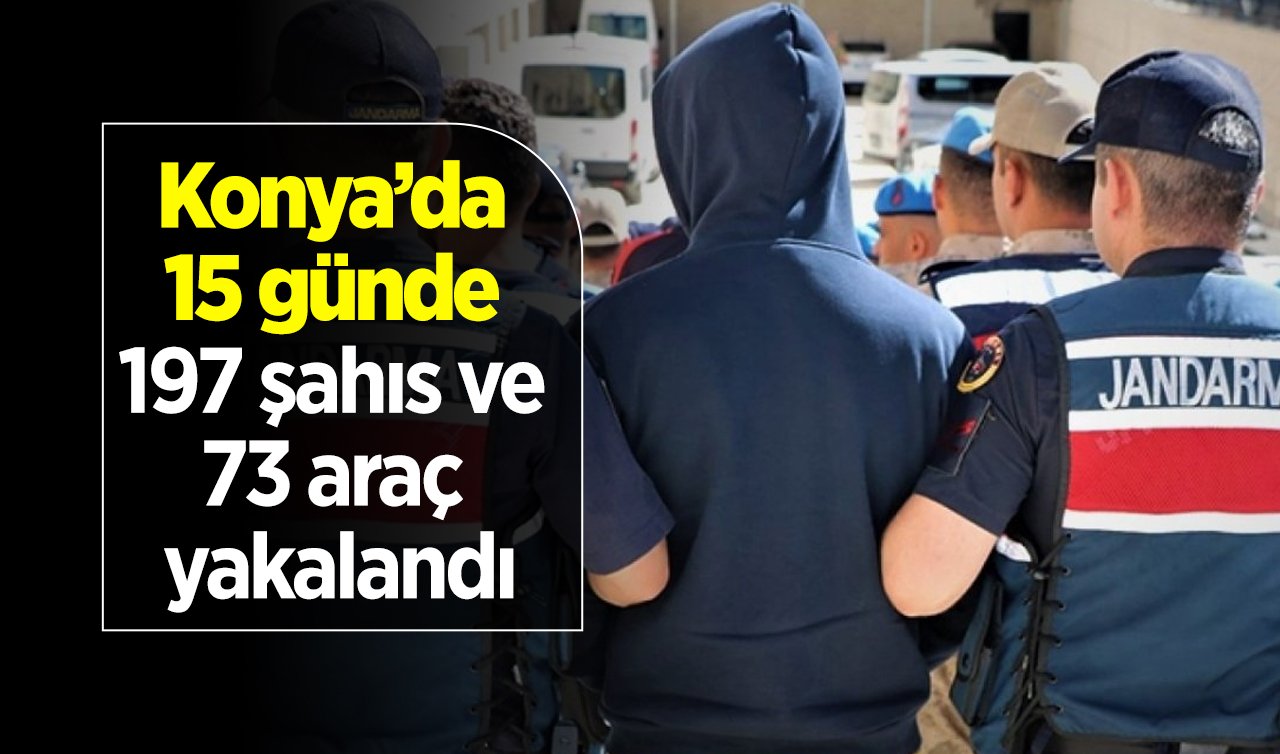 Konya’da Jandarmadan suçlulara geçit yok: 15 günde 197 şahıs ve 73 araç yakalandı