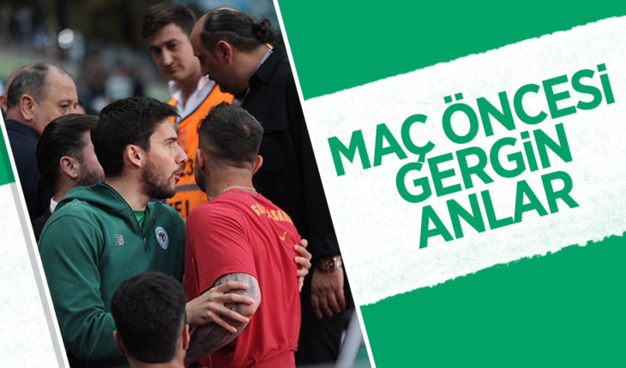 Galatasaraylı oyuncu ile Konyasporlu taraftarlar arasında gergin anlar