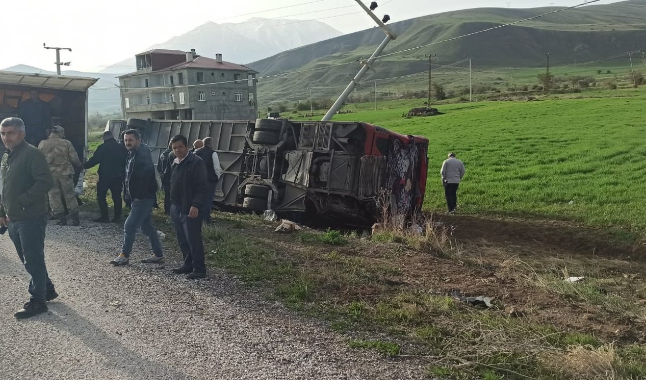 Yolcu otobüsü devrildi: 28 yaralı