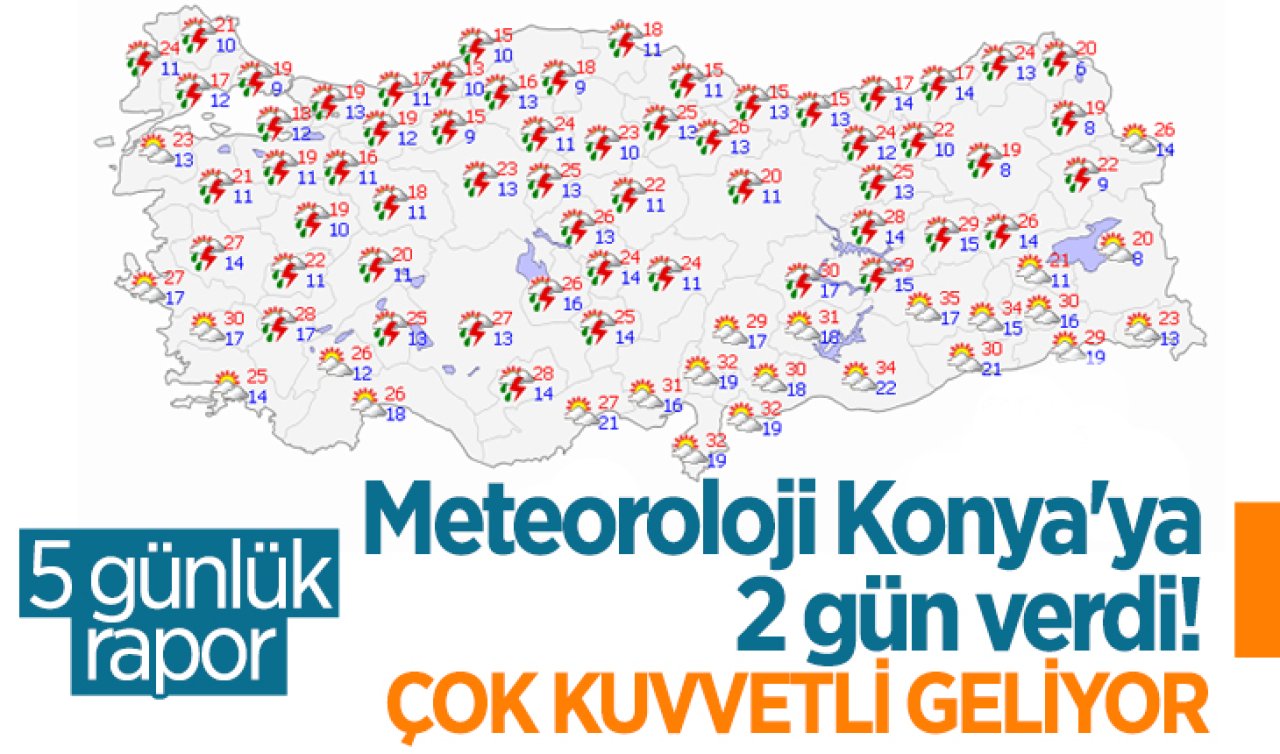 Meteoroloji Konya’ya 2 gün verdi! İşte Konya 5 günlük hava durumu 
