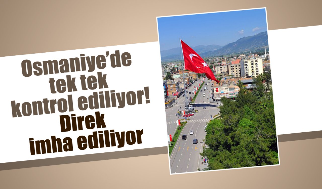 Osmaniye’de tek tek kontrol ediliyor! Direk imha ediliyor