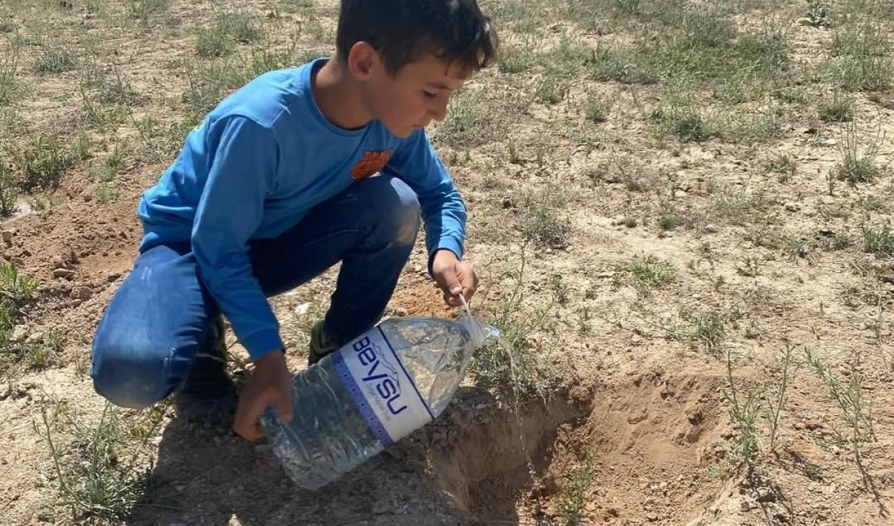 Karapınar’da öğrenciler 110 fidanı toprakla buluşturdu