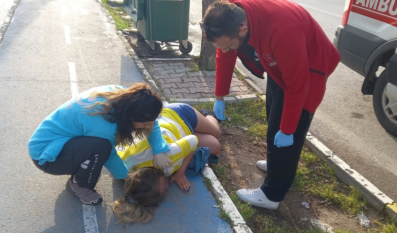 Otomobilden atılan kadın baygın bulundu