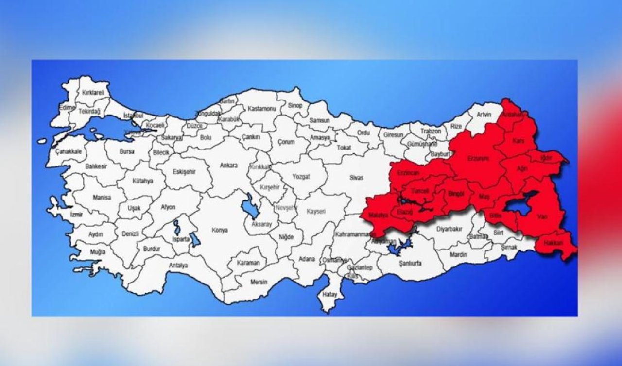 Bingöl, Muş, Bitlis, Hakkari, Batman, Siirt ve Şırnak bugün geliyor, Cuma gününe kadar devam 