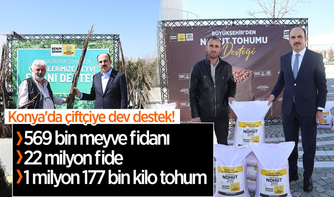 Konya’da çiftçiye dev destek! 569 bin meyve fidanı, 22 milyon fide ve 1 milyon 177 bin kilo tohum dağıtıldı