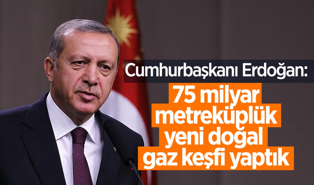 Cumhurbaşkanı Erdoğan: 75 milyar metreküplük yeni doğal gaz keşfi yaptık