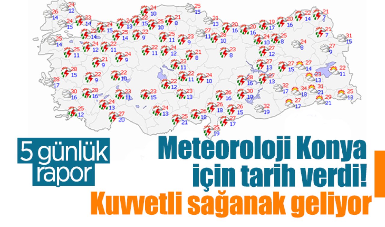 Meteoroloji Konya için tarih verdi! Kuvvetli sağanak geliyor: İşte Konya 5 günlük hava durumu 