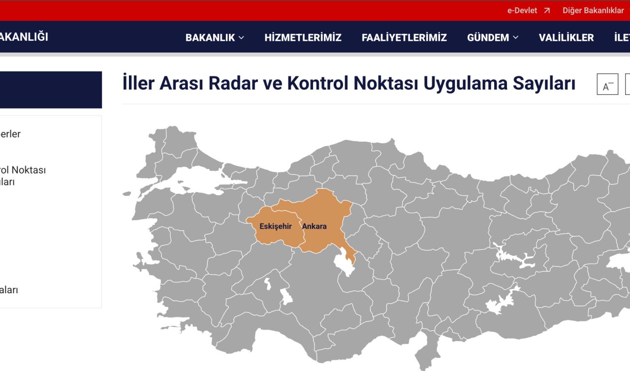 Trafik radar uygulaması sorgulama: İller arası radar uygulama sayıları nereden öğrenilir? 