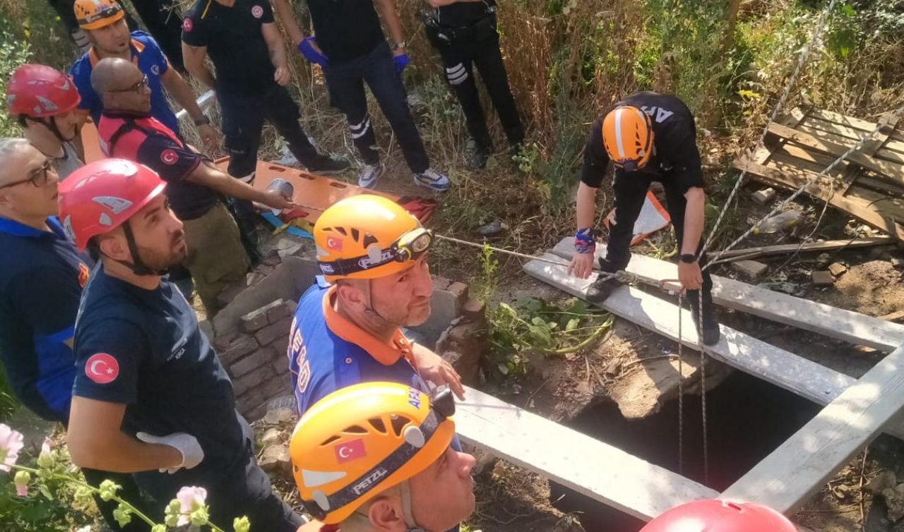 Kuyuya düşen anne ve 2 çocuğu kurtarıldı