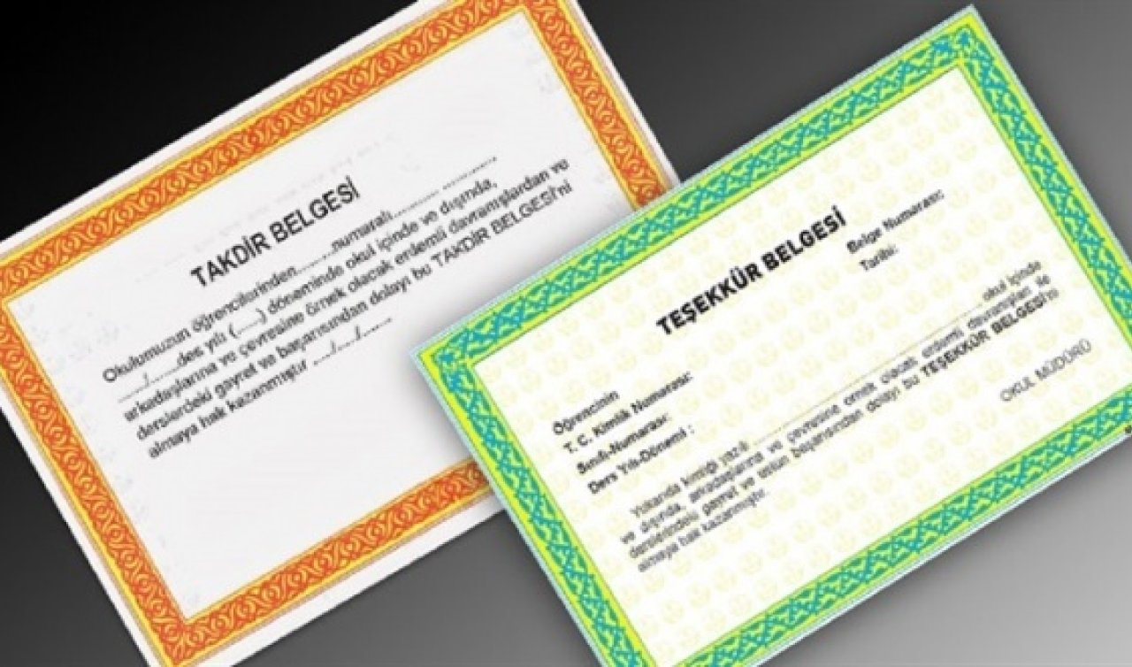 TAKDİR TEŞEKKÜR BELGESİ HESAPLAMA 2025 | İlkokul, ortaokul, lise Teşekkür ve Takdir belgesi kaç puanla alınır, belge almak için ortalamanın kaç olması gerekiyor?