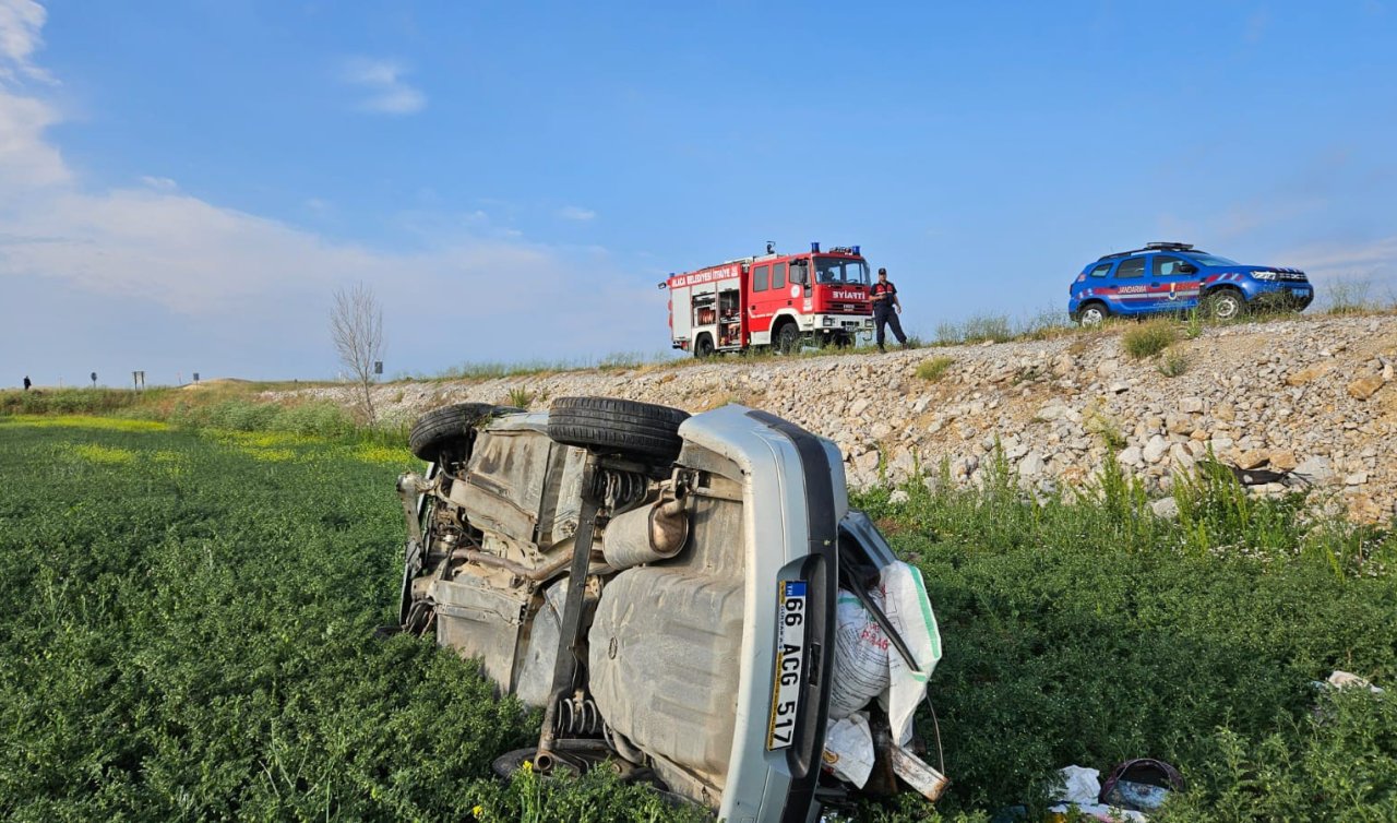 Takla atan otomobil hurdaya döndü: 1 yaralı