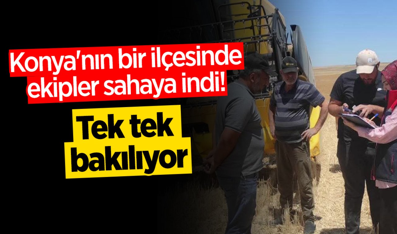 Konya’nın bir ilçesinde ekipler sahaya indi! Tek tek bakılıyor