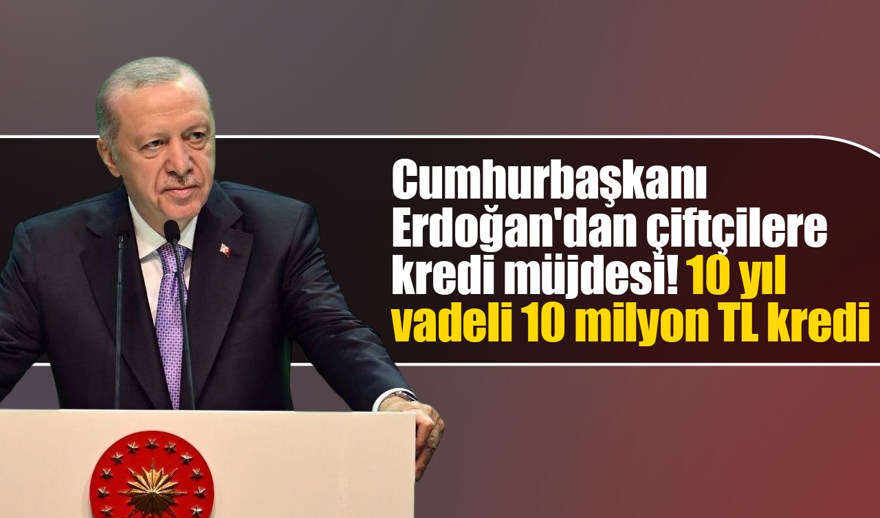 Cumhurbaşkanı Erdoğan’dan çiftçilere kredi müjdesi
