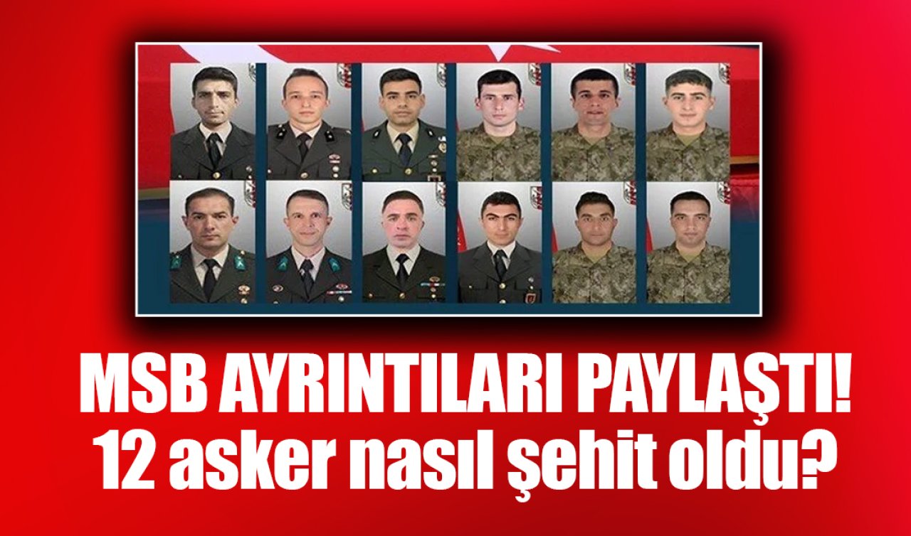 MSB ayrıntıları paylaştı: 12 asker nasıl şehit oldu?