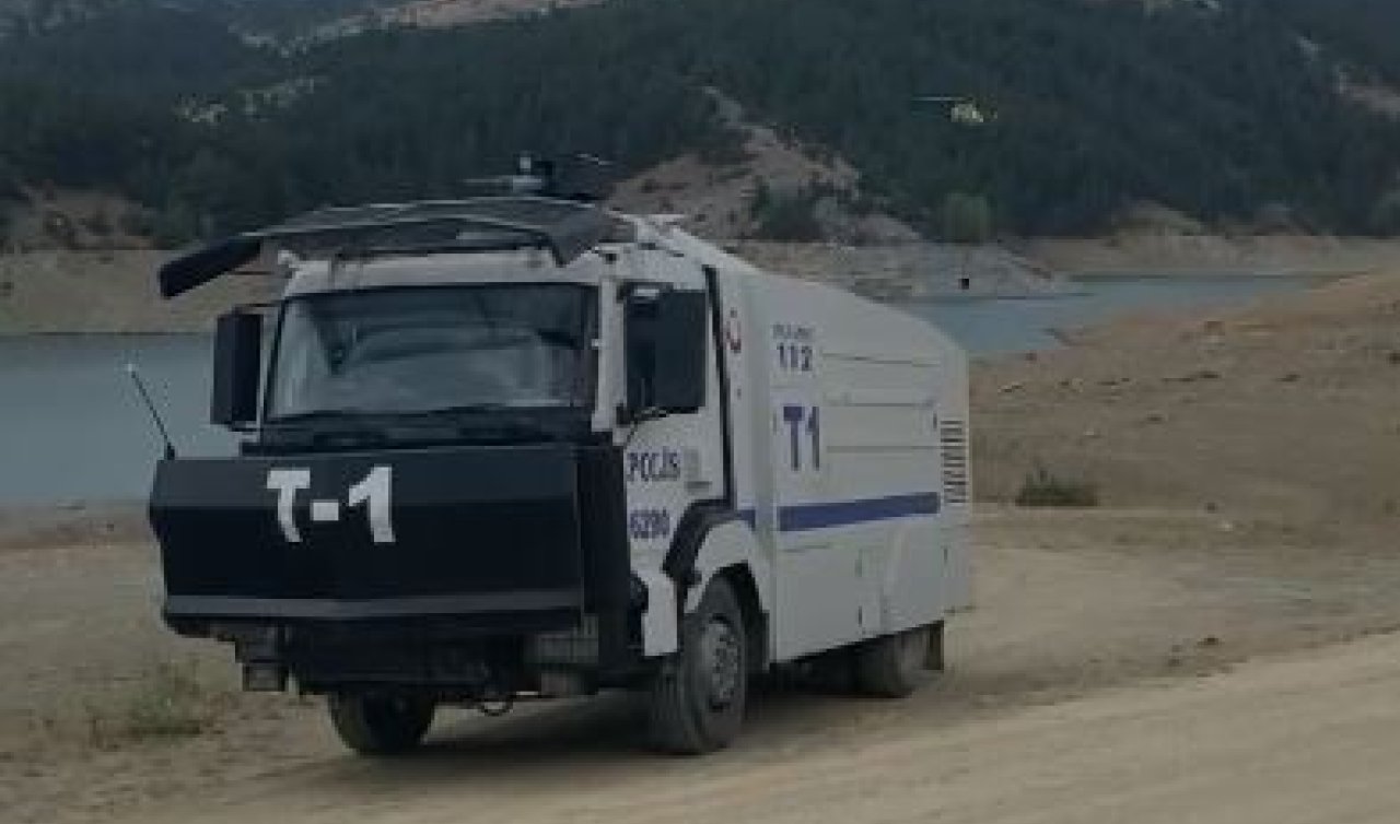 Konya’da Orman Yangınına Emniyetten TOMA Desteği