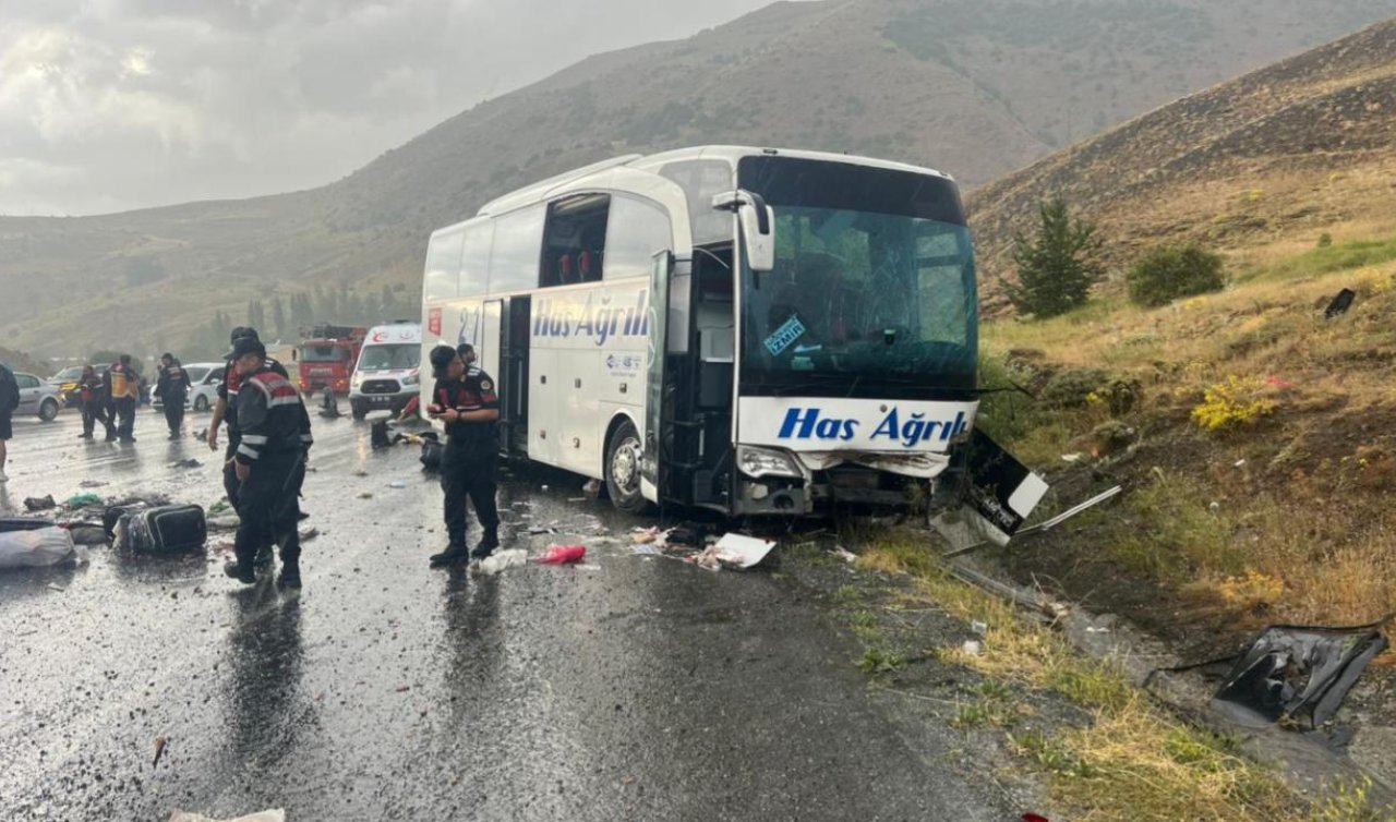 Yolcu otobüsü dağın yamacına çarptı! Ölü ve yaralılar var