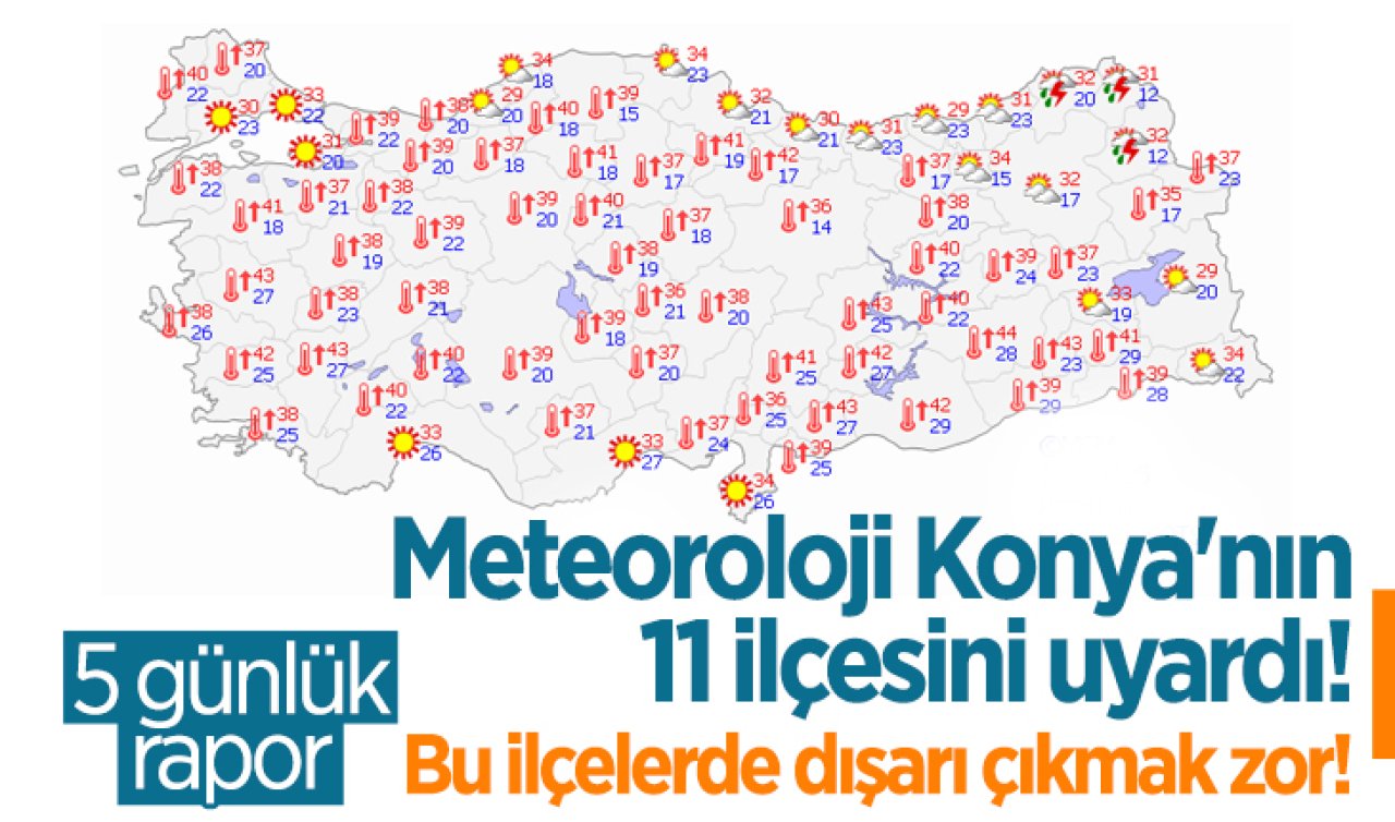 Meteoroloji Konya’nın 11 ilçesini uyardı! 