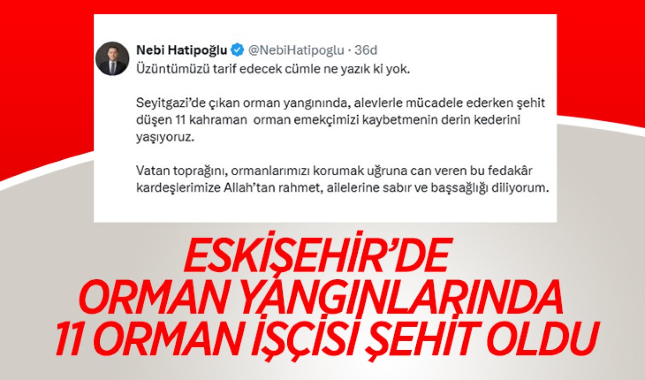 Eskişehir’de orman yangınlarında 10 orman işçisi şehit oldu