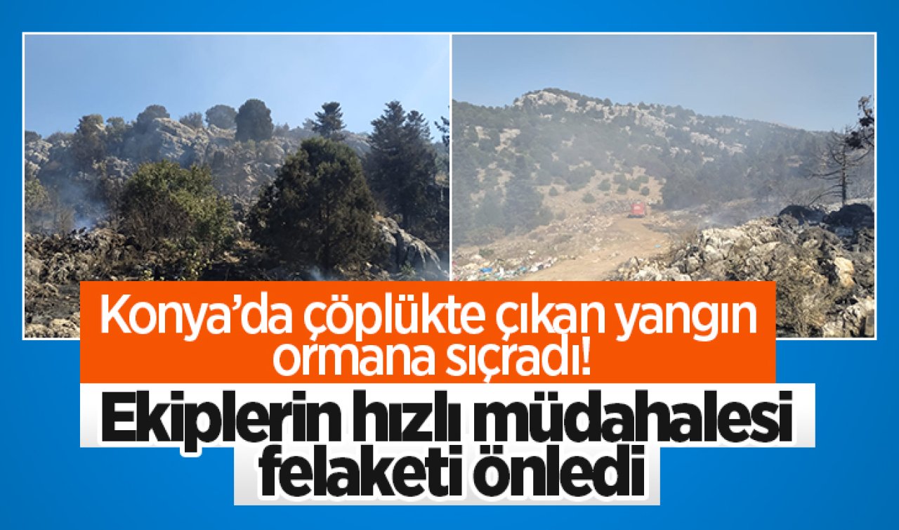 Konya’da çöplükte çıkan yangın ormana sıçradı! Ekiplerin hızlı müdahalesi felaketi önledi