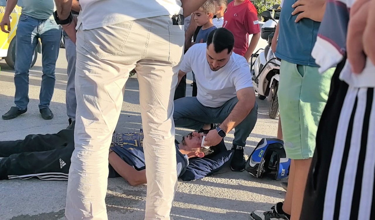 Taksi ile çarpışan motosiklet sürücüsü yaralandı
