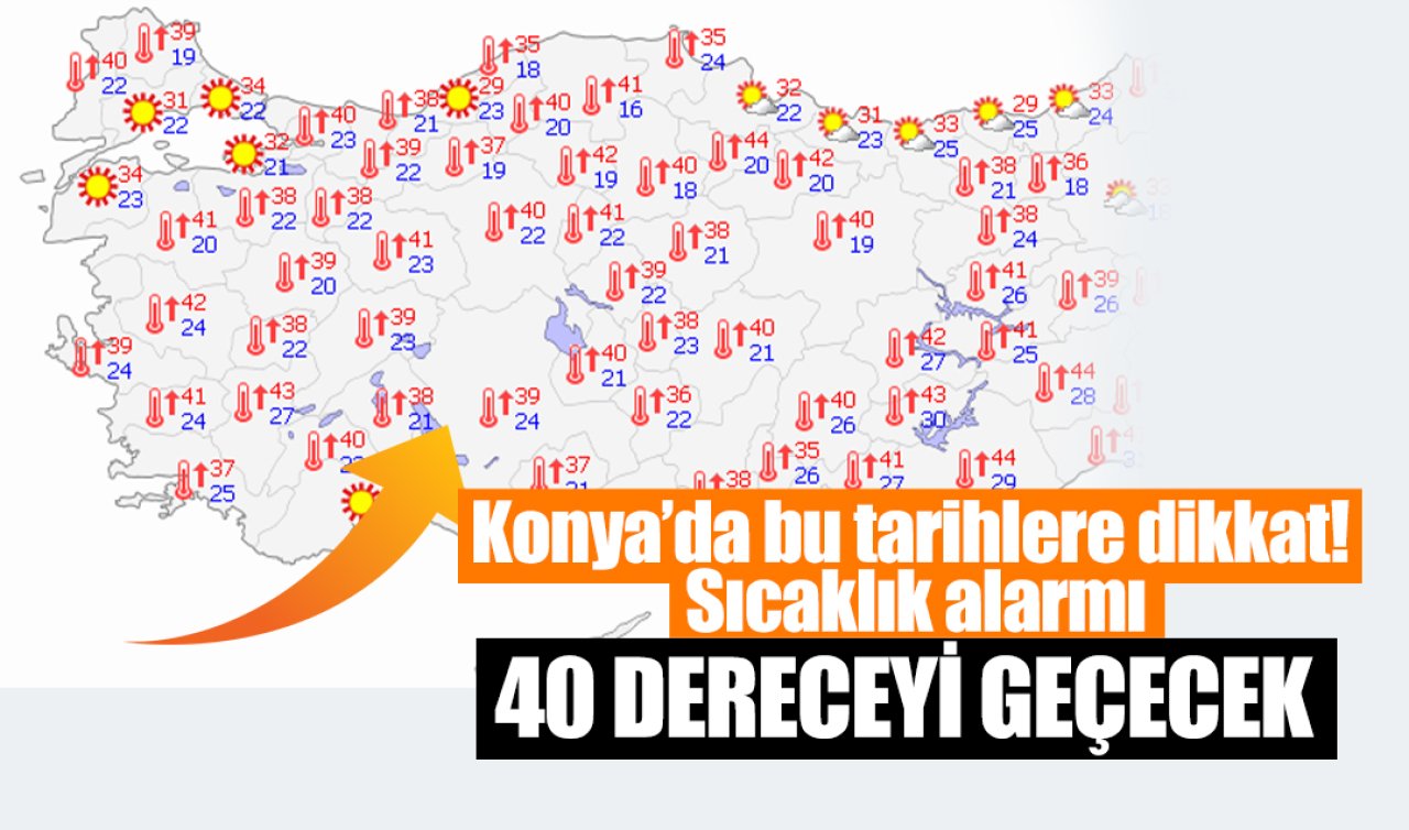 Konya’da bu tarihlere dikkat! Sıcaklık alarmı: 40 dereceye ulaşacak! 