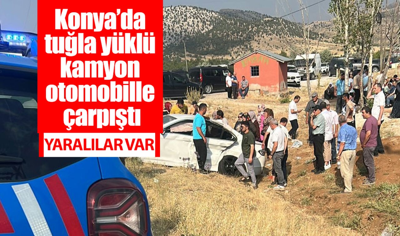 Konya’da tuğla yüklü kamyon otomobille çarpıştı: 6 yaralı 