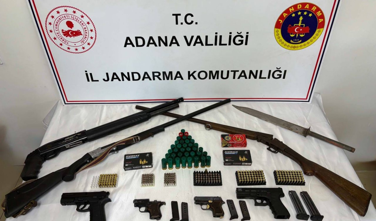 Adana’da 7 ruhsatsız silah ele geçirildi