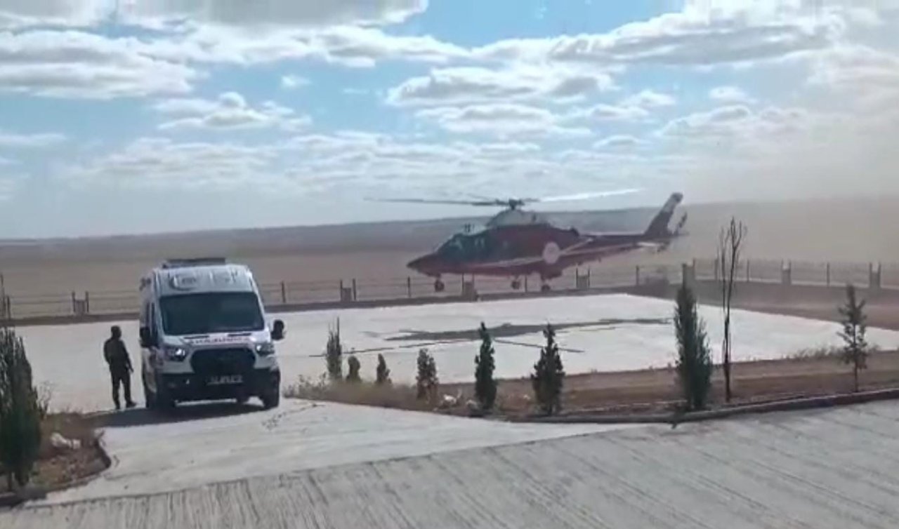 Konya’da ambulans helikopter entübe hasta için havalandı