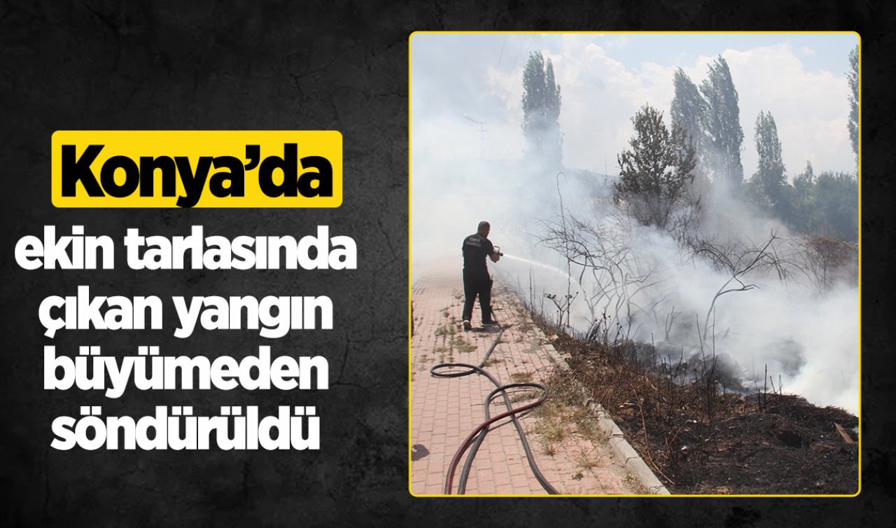 Konya’da ekin tarlasında çıkan yangın büyümeden söndürüldü