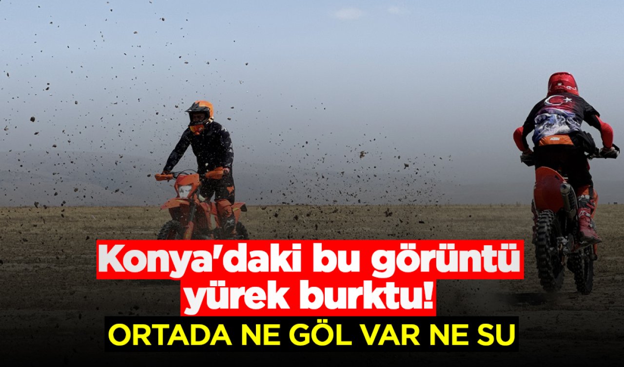 Konya’daki bu görüntü yürek burktu! Motosikletlerle geçtiler 