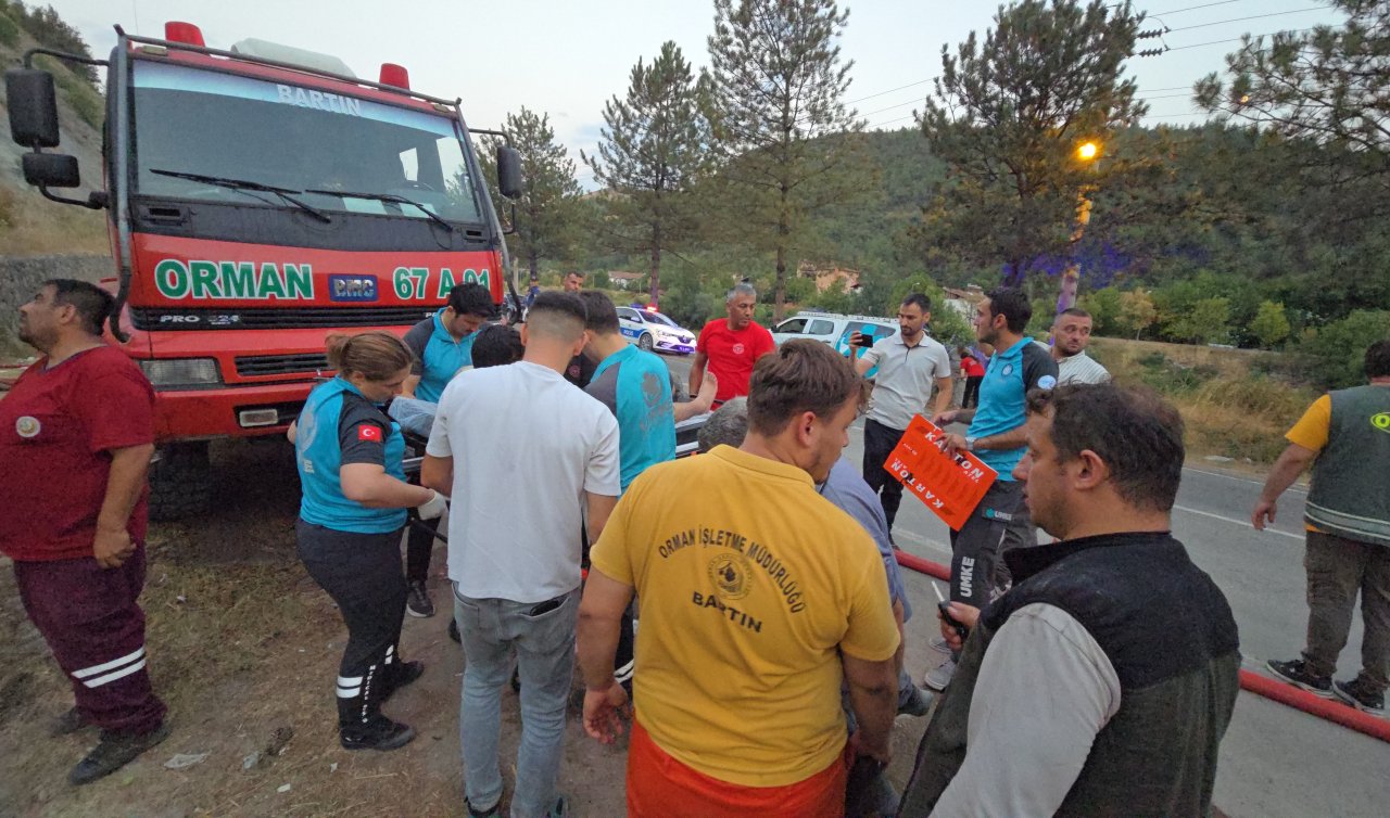 Yangın bölgesinde yaralanan 2 işçi hastaneye kaldırıldı