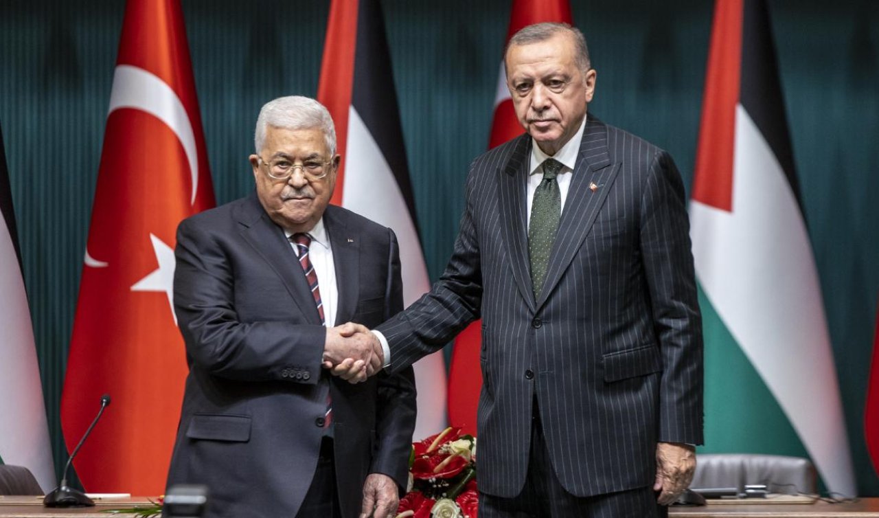 Cumhurbaşkanı Erdoğan Filistin Devlet Başkanı Abbas ile görüştü